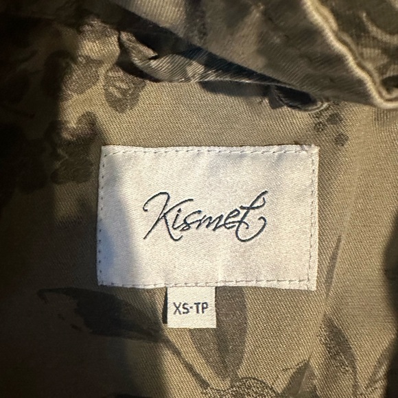 Kismet camo army green floral button zipper front hood drawstring coat jacket - Picture 10 of 12